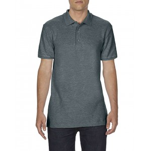 Gildan SoftStyle frfi pikpl, Dark Heather (gallros pl, 90-100% pamut)