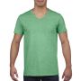 Gildan SoftStyle frfi V-nyak pl, Heather Irish Green